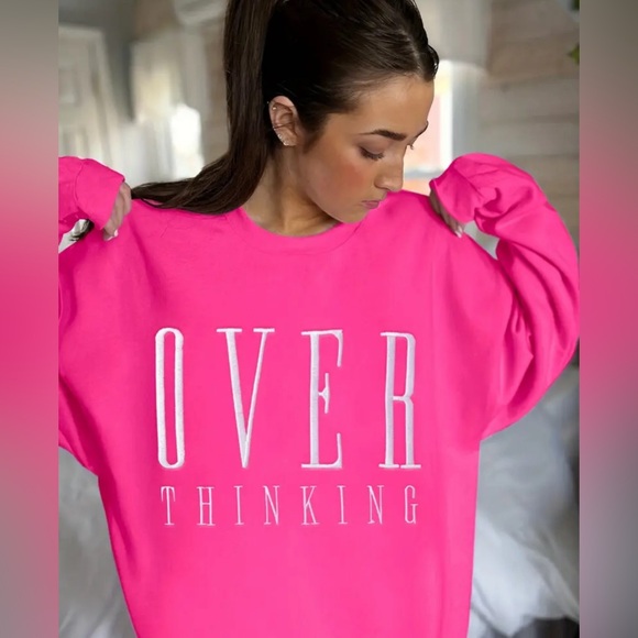 Ladies Overthinker sweatshirt Pink - Picture 3 of 4
